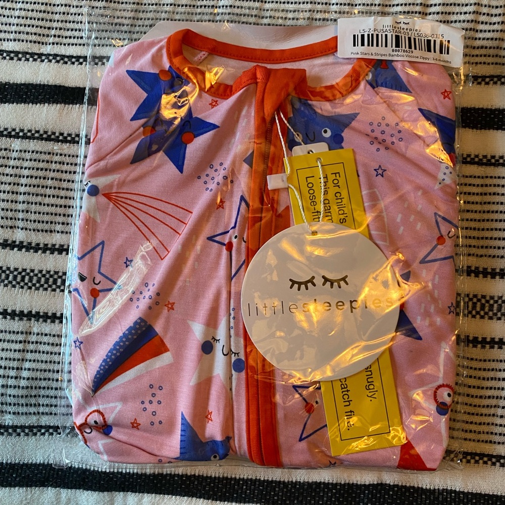 Pink Stars and Stripes Little Sleepies